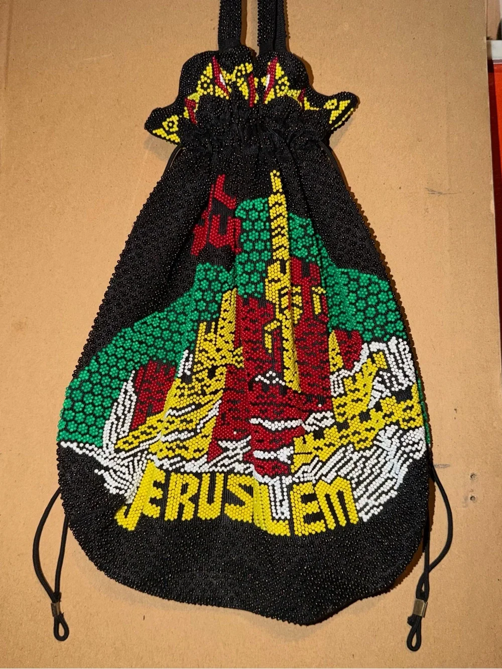 Vintage Jerusalem Beaded Tote Bag